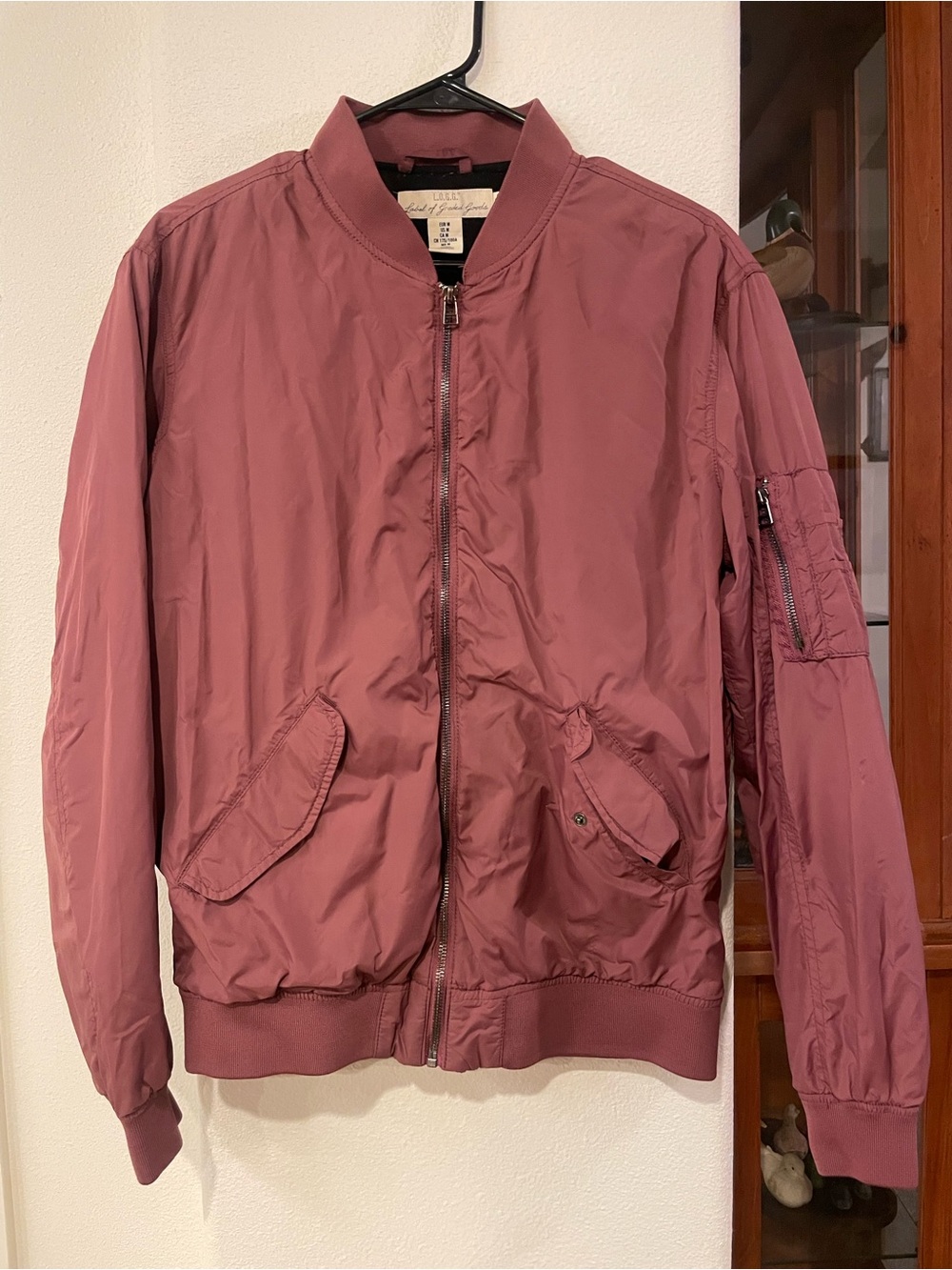 H&M Mauve Bomber Jacket - Zip Front Varsity Style